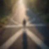 Illustration of a person standing at a crossroads symbolizing decision-making