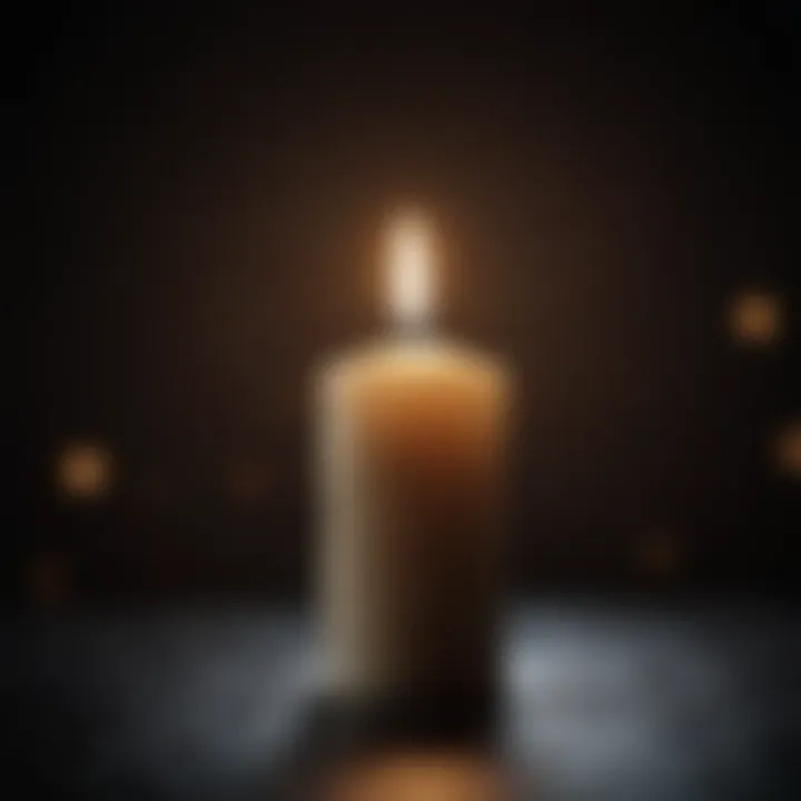 Burning Candle in Dark Room