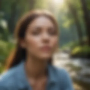 Finding Inner Peace Woman surrounded by nature and inner peace